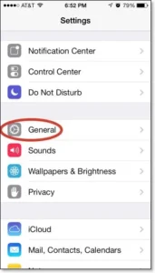 Go to Settings, then tap “General”.